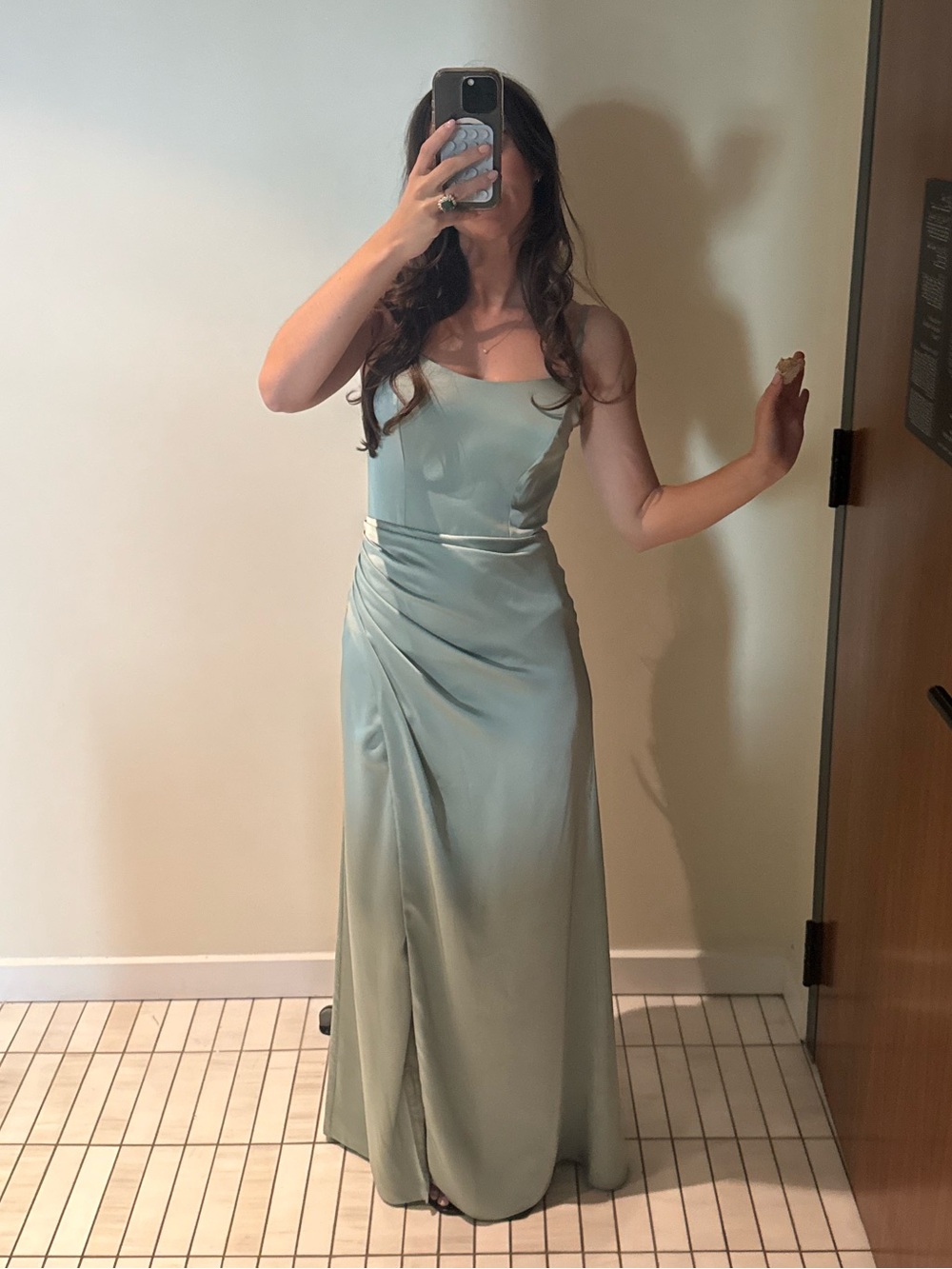Birdy grey size xs Anne matte satin sage dress